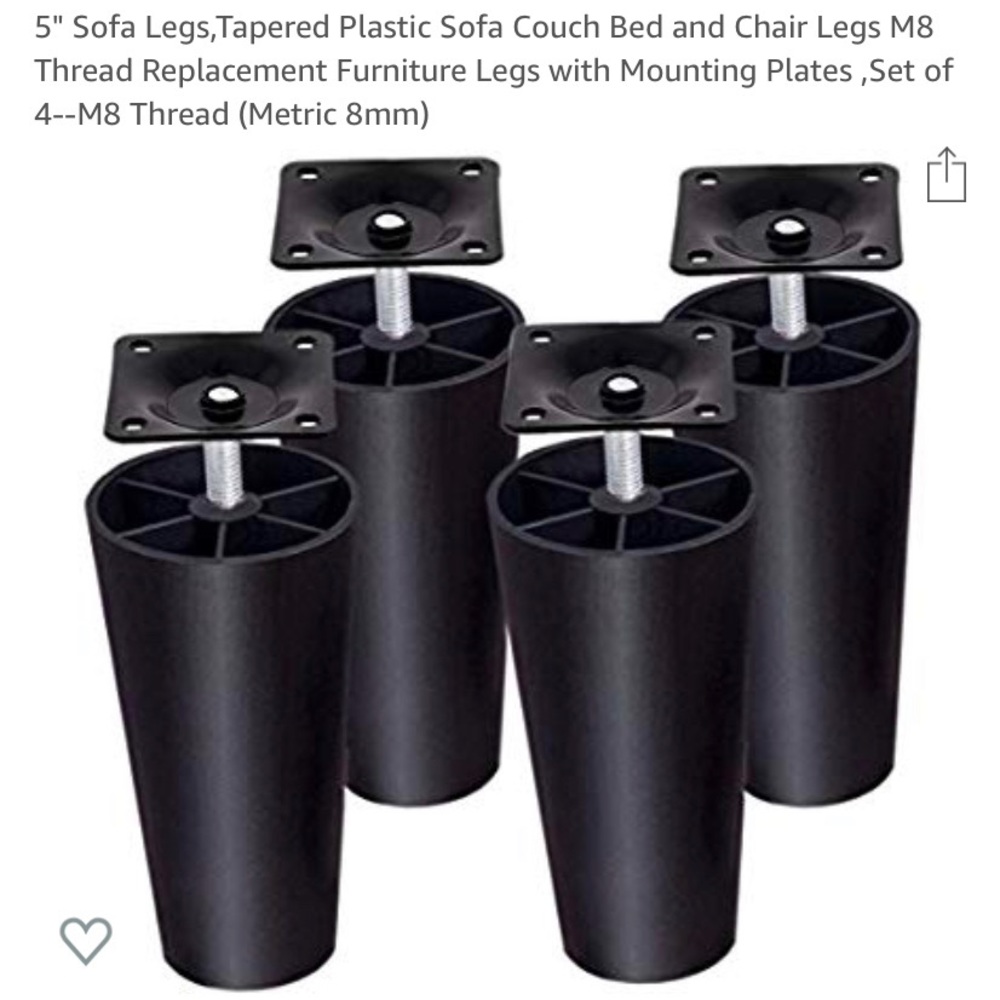 NWOB. Black 5 inch Furniture replacement legs